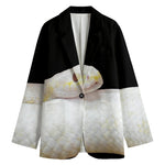 Albino Snake Print Women's Cotton Blazer