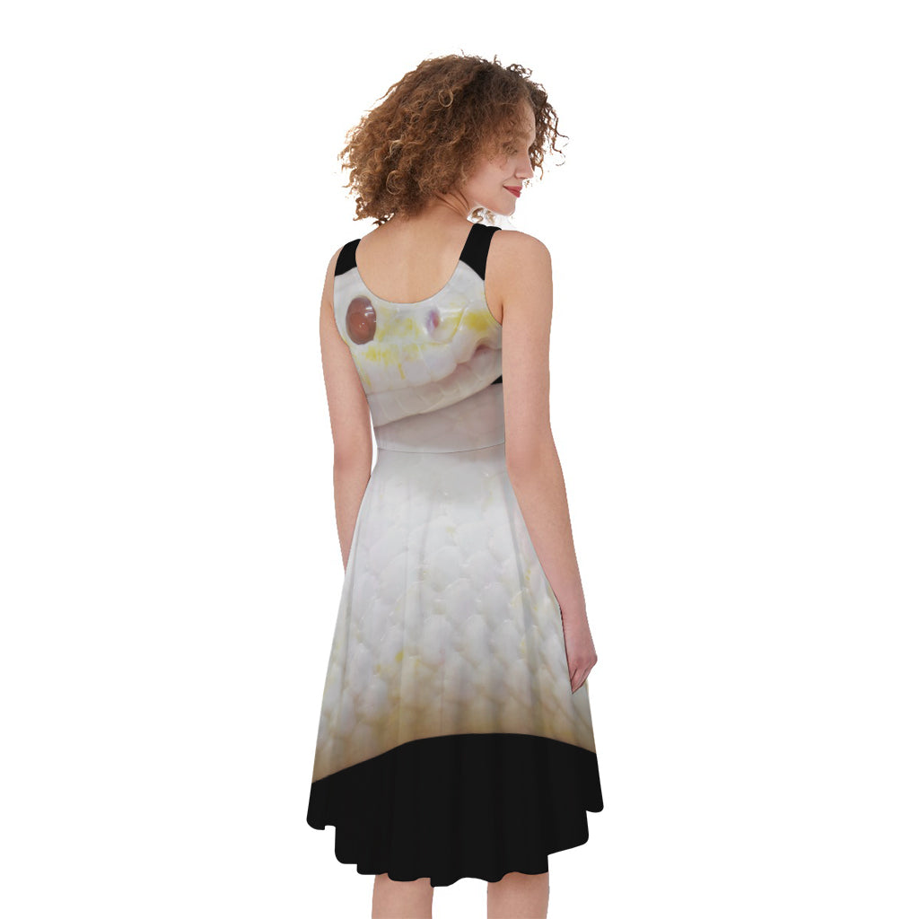 Albino Snake Print Women's Sleeveless Dress