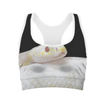 Albino Snake Print Women's Sports Bra