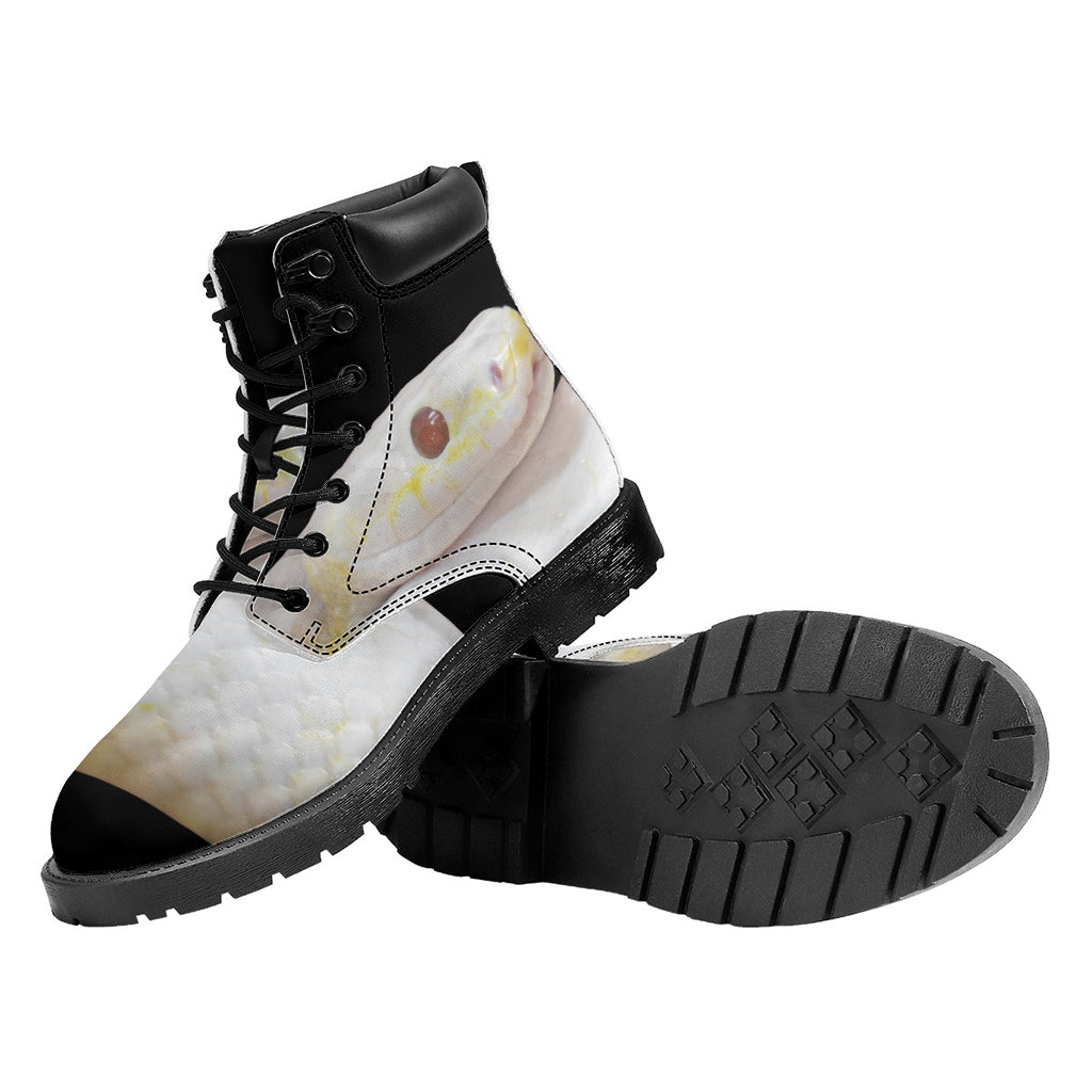 Albino Snake Print Work Boots