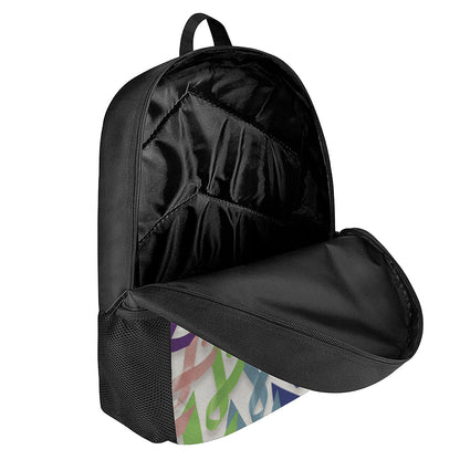 All Cancer Awareness Mandala Print 17 Inch Backpack