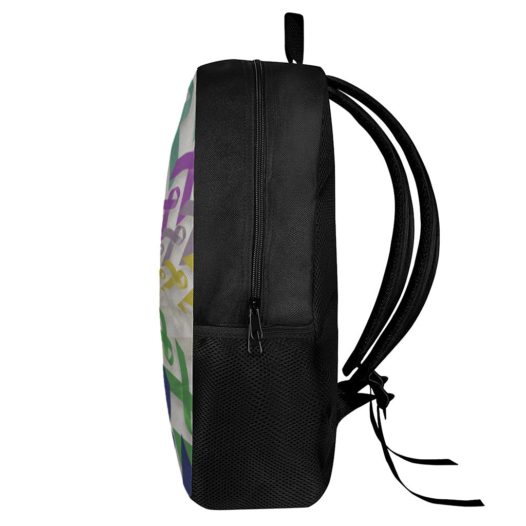 All Cancer Awareness Mandala Print 17 Inch Backpack