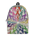 All Cancer Awareness Mandala Print School Backpack