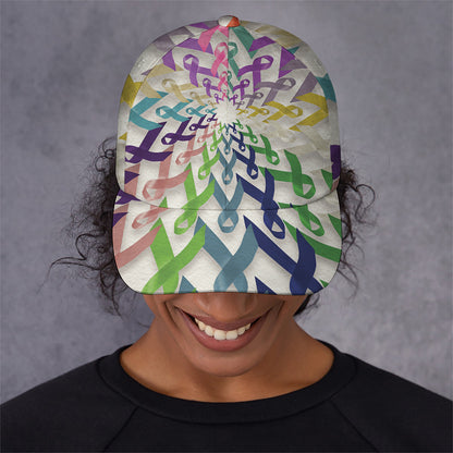 All Cancer Awareness Mandala Print Baseball Cap