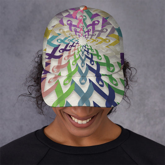 All Cancer Awareness Mandala Print Baseball Cap
