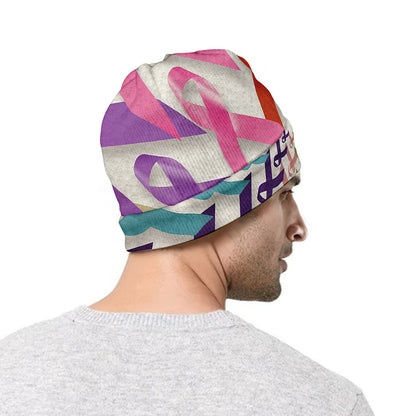 All Cancer Awareness Mandala Print Beanie