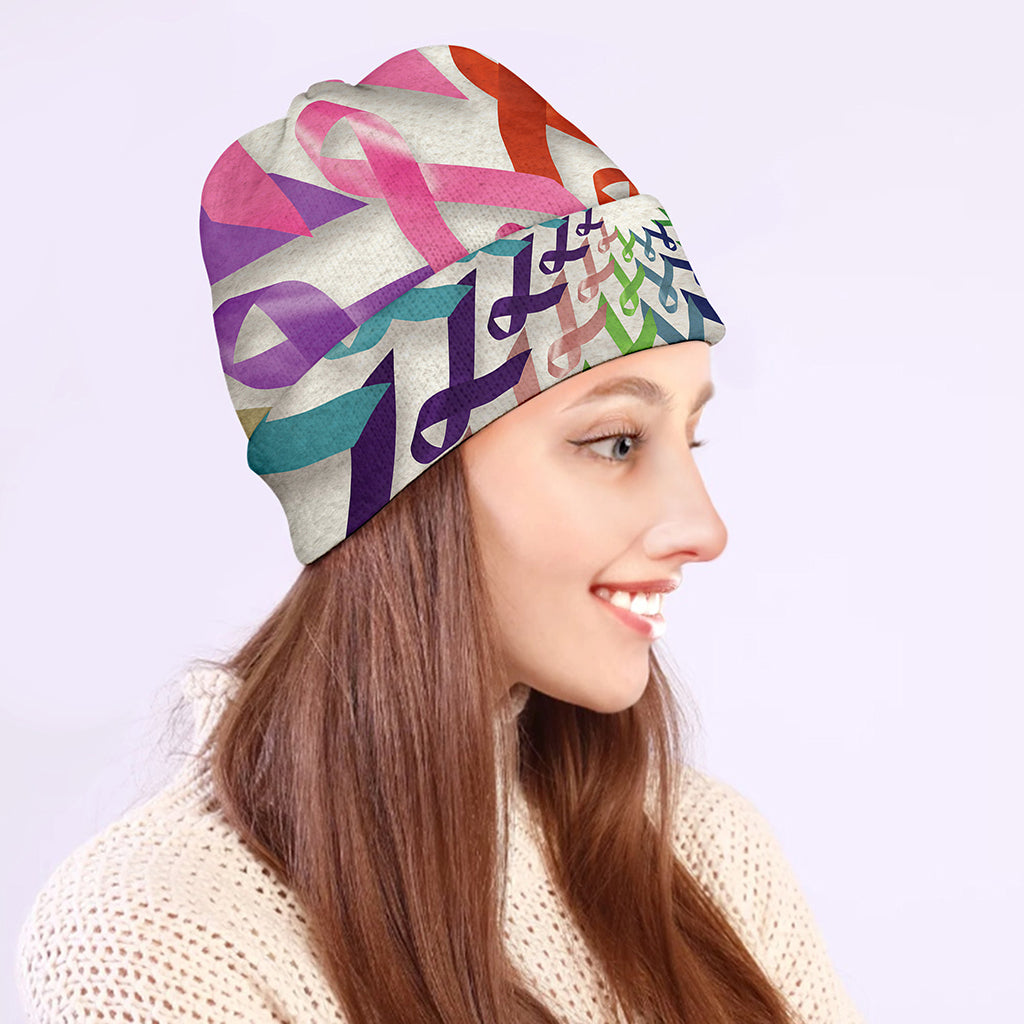 All Cancer Awareness Mandala Print Beanie