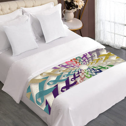 All Cancer Awareness Mandala Print Bed Runner