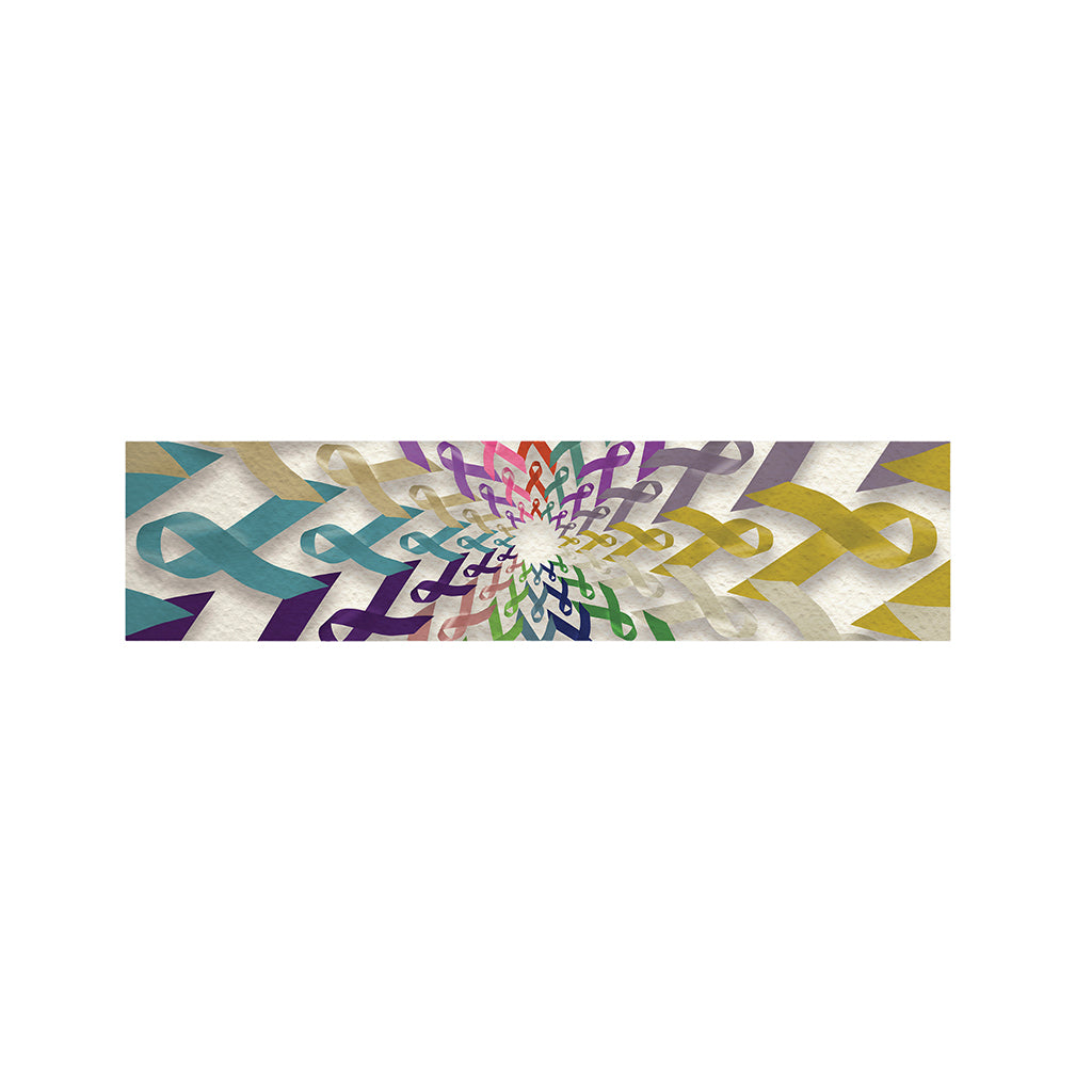 All Cancer Awareness Mandala Print Bed Runner