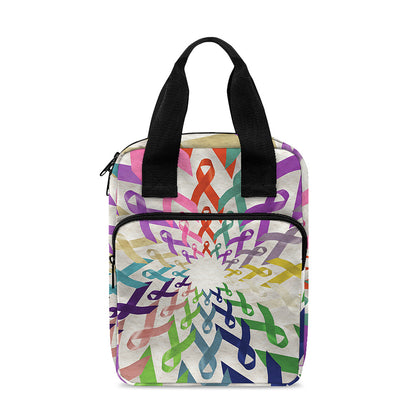 All Cancer Awareness Mandala Print Bible Tote Bag