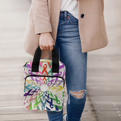 All Cancer Awareness Mandala Print Bible Tote Bag