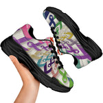 All Cancer Awareness Mandala Print Black Chunky Shoes