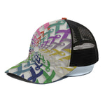 All Cancer Awareness Mandala Print Black Mesh Trucker Cap