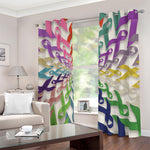 All Cancer Awareness Mandala Print Blackout Grommet Curtains