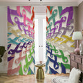All Cancer Awareness Mandala Print Dimout Pencil Pleat Curtains