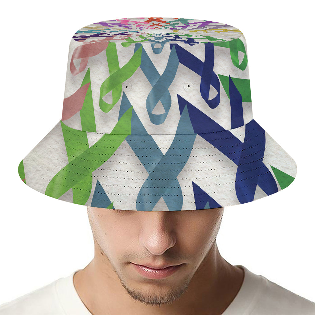 All Cancer Awareness Mandala Print Bucket Hat