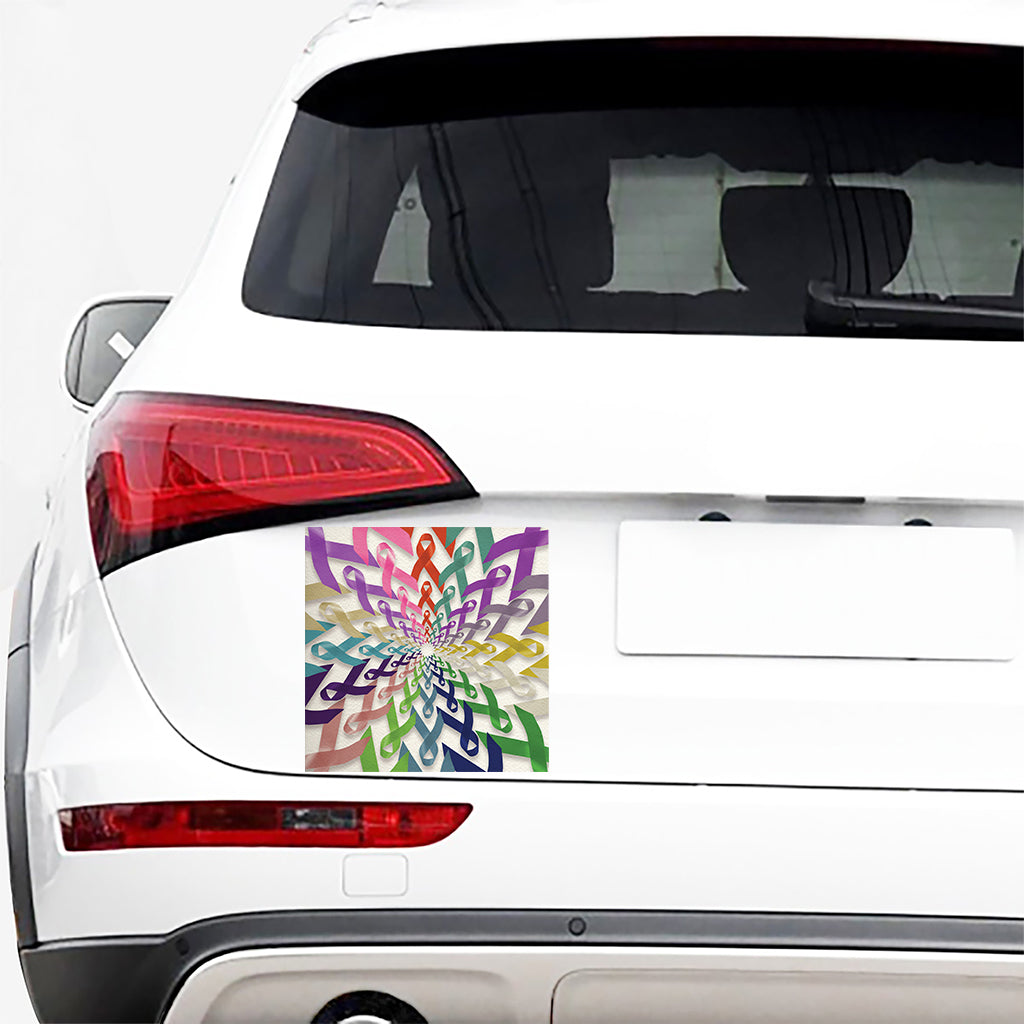 All Cancer Awareness Mandala Print Car Sticker