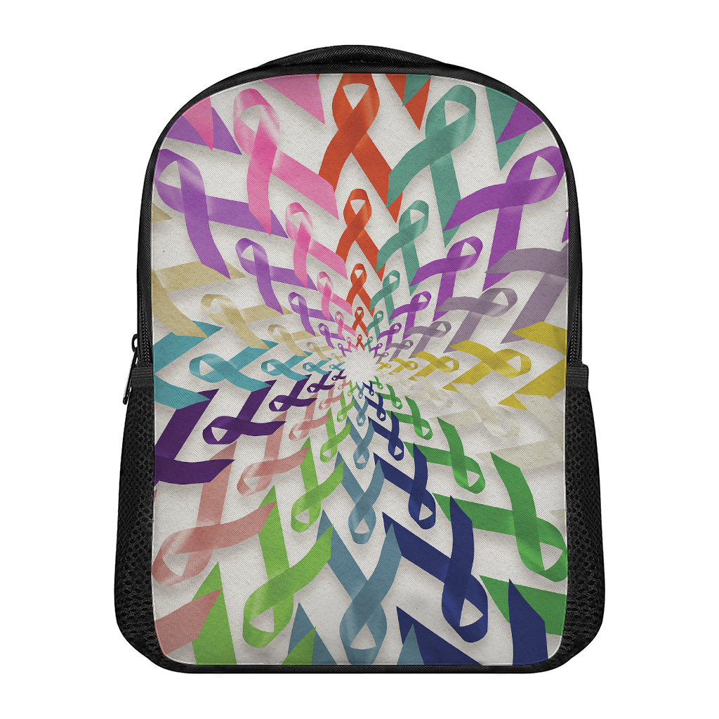 All Cancer Awareness Mandala Print Casual Backpack