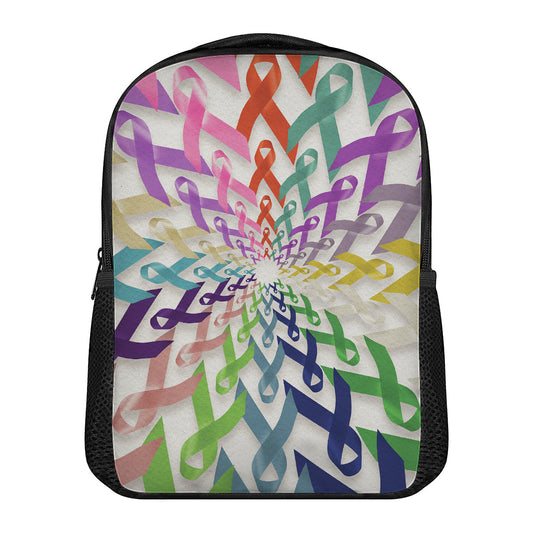 All Cancer Awareness Mandala Print Casual Backpack