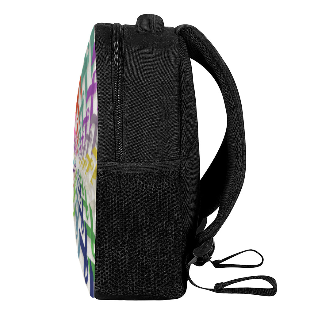 All Cancer Awareness Mandala Print Casual Backpack
