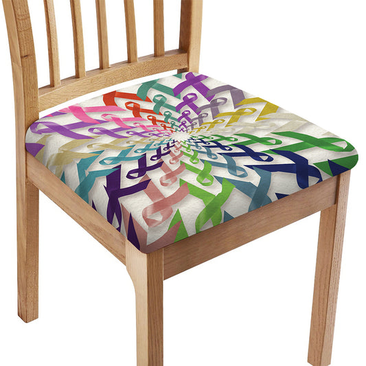 All Cancer Awareness Mandala Print Chair Cushion Cover