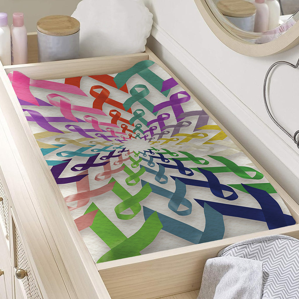 All Cancer Awareness Mandala Print Changing Pad Cover