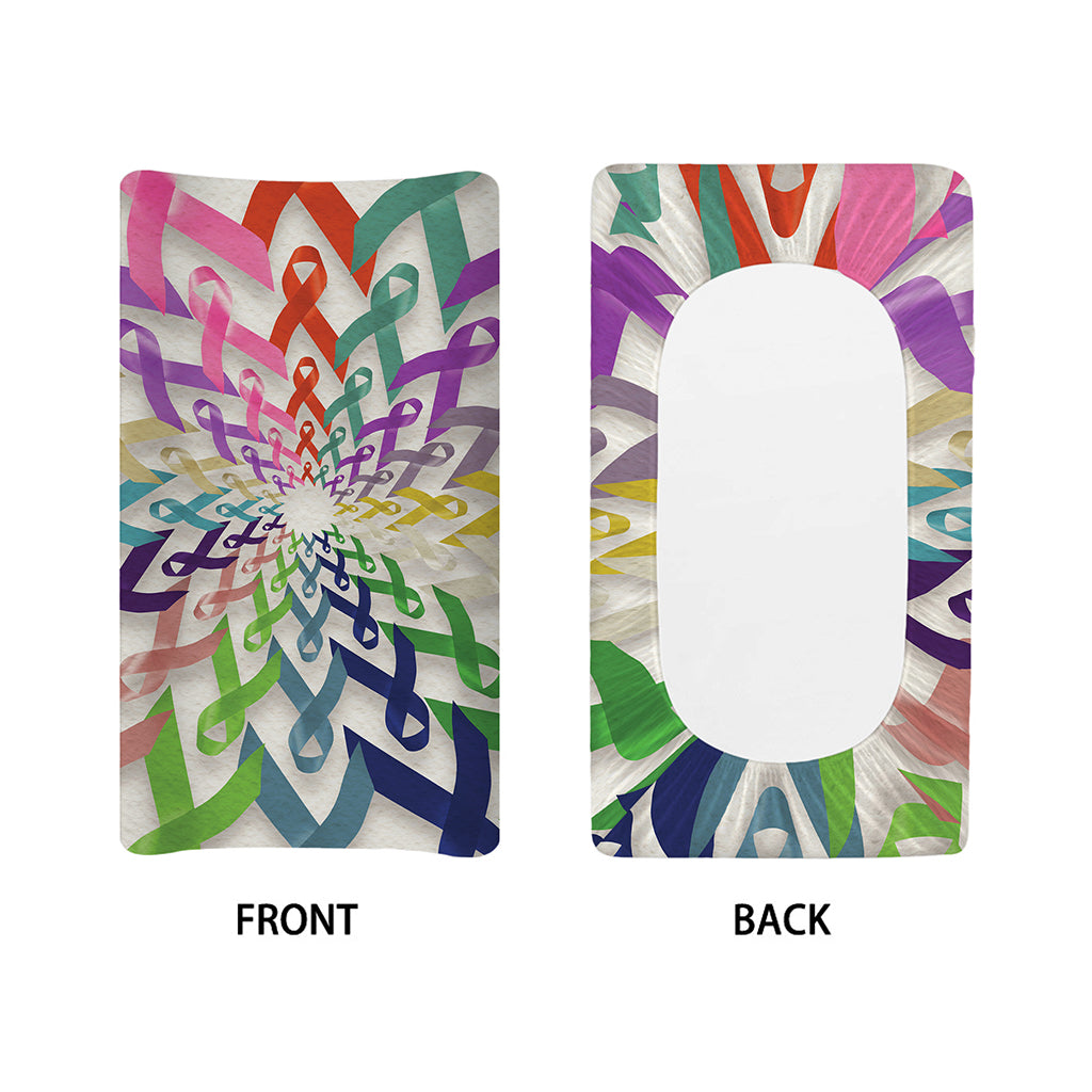 All Cancer Awareness Mandala Print Changing Pad Cover