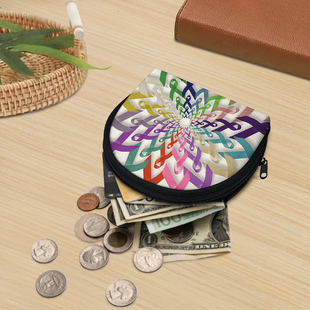 All Cancer Awareness Mandala Print Coin Purse