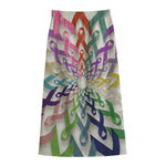 All Cancer Awareness Mandala Print Cotton Front Slit Maxi Skirt