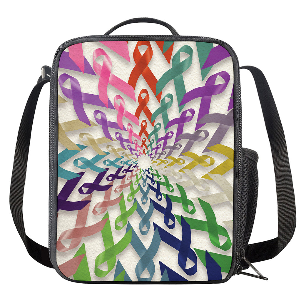 All Cancer Awareness Mandala Print Crossbody Lunch Bag