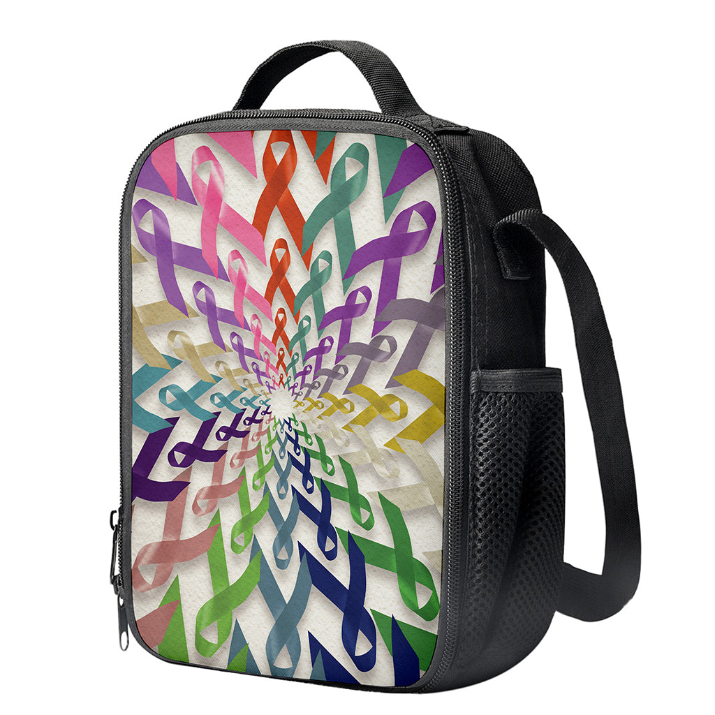 All Cancer Awareness Mandala Print Crossbody Lunch Bag