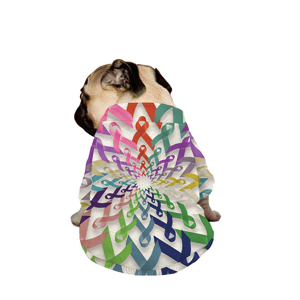 All Cancer Awareness Mandala Print Dog Zip Up Jacket