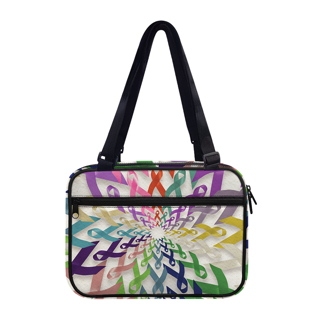 All Cancer Awareness Mandala Print Double Strap Bible Bag