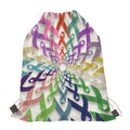All Cancer Awareness Mandala Print Drawstring Bag