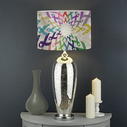 All Cancer Awareness Mandala Print Drum Lamp Shade