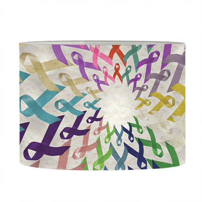 All Cancer Awareness Mandala Print Drum Lamp Shade