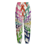 All Cancer Awareness Mandala Print Fleece Lined Knit Pants
