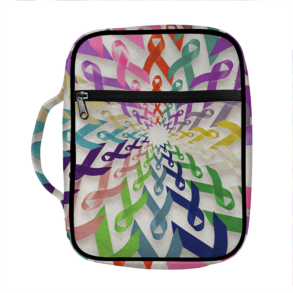 All Cancer Awareness Mandala Print Front Pocket Bible Bag