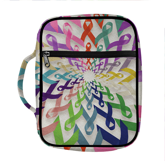All Cancer Awareness Mandala Print Front Pocket Bible Bag