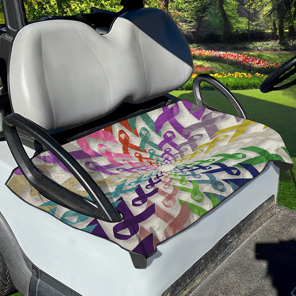 All Cancer Awareness Mandala Print Golf Cart Seat Cover
