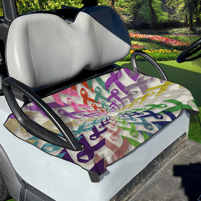 All Cancer Awareness Mandala Print Golf Cart Seat Cover