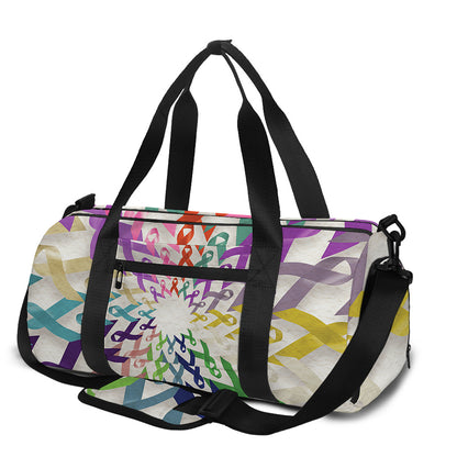 All Cancer Awareness Mandala Print Gym Bag