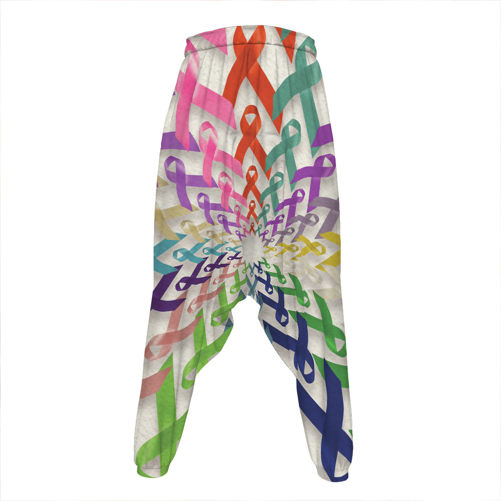 All Cancer Awareness Mandala Print Hammer Pants
