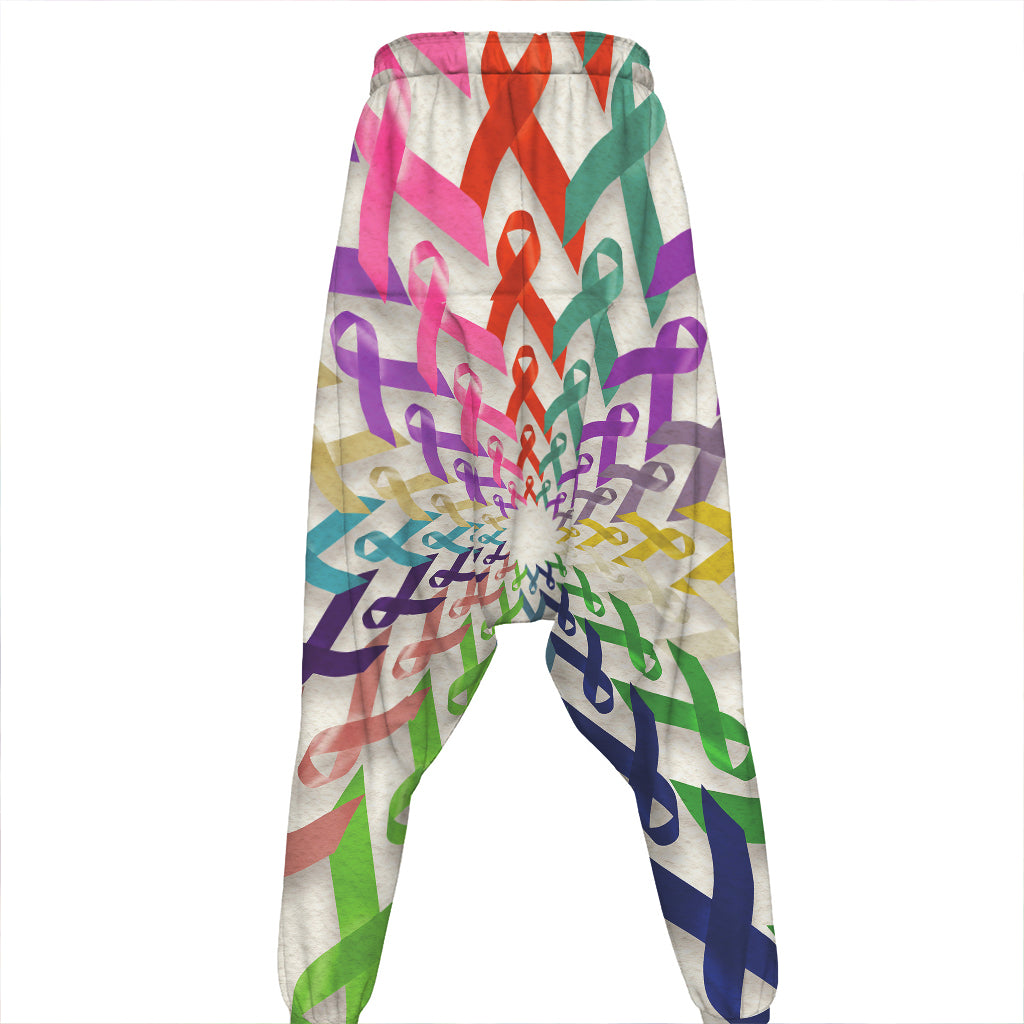 All Cancer Awareness Mandala Print Hammer Pants