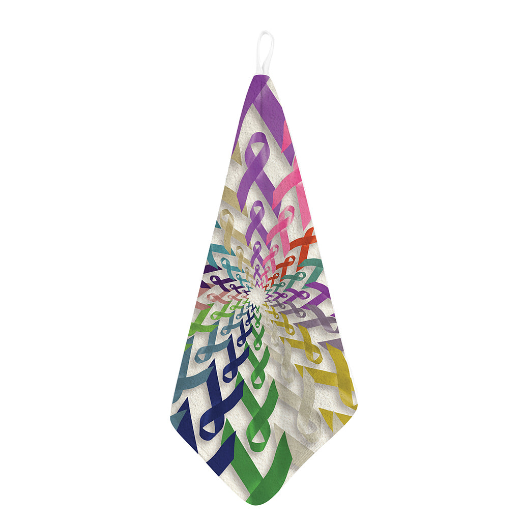 All Cancer Awareness Mandala Print Hand Towel