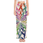 All Cancer Awareness Mandala Print High Slit Maxi Skirt