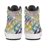 All Cancer Awareness Mandala Print High Top Leather Sneakers