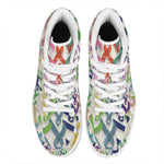 All Cancer Awareness Mandala Print High Top Leather Sneakers