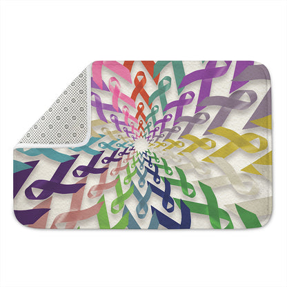All Cancer Awareness Mandala Print Indoor Door Mat
