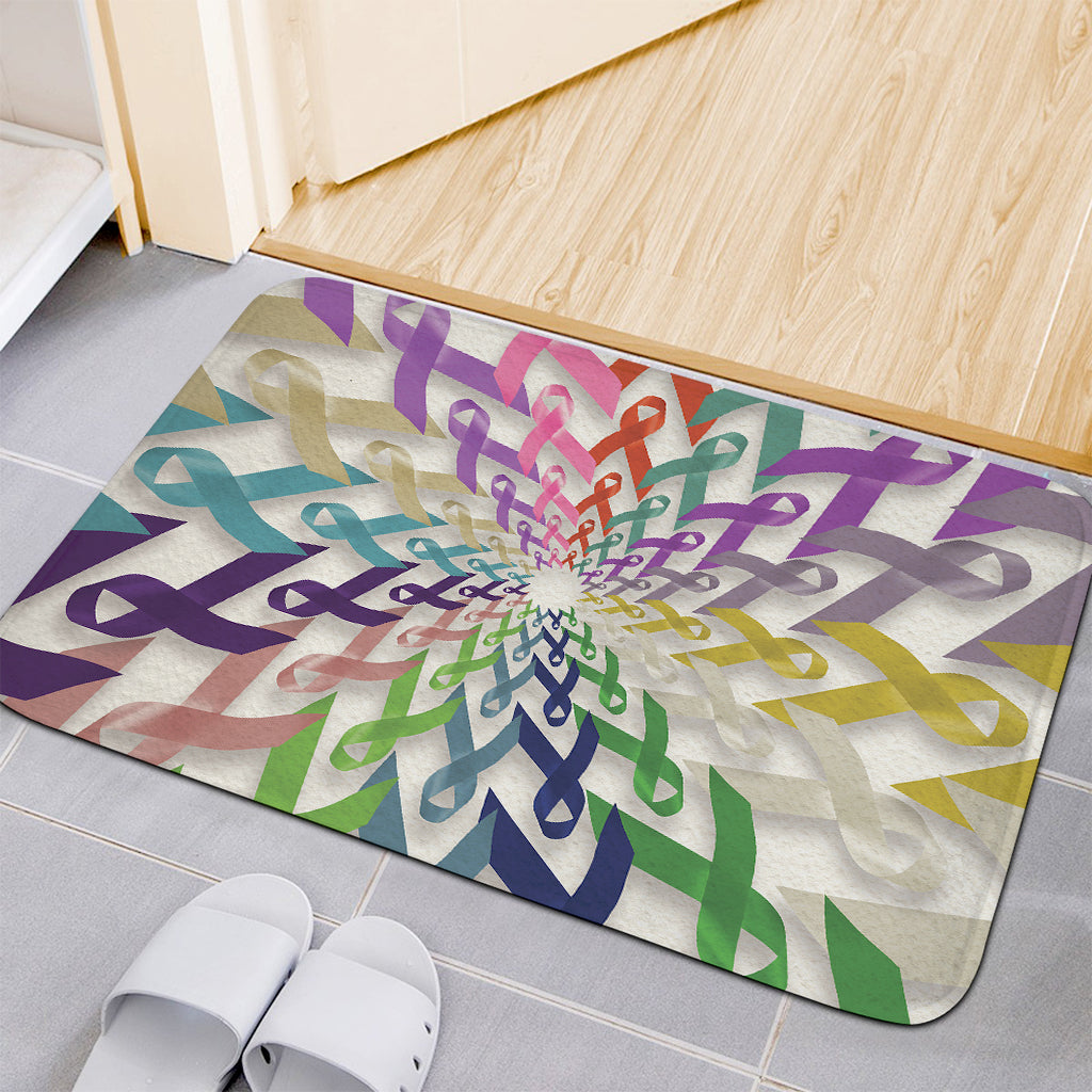 All Cancer Awareness Mandala Print Indoor Door Mat